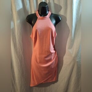 Elegant Pink Halter Dress